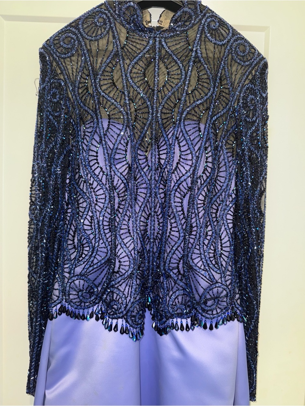 Bob Mackie Girls Multicolor Beaded Dress Blue Violet colors